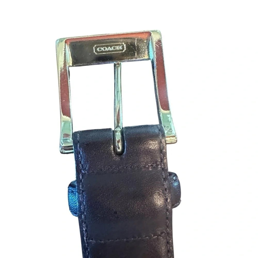 Coach Brown Leather Belt with Gold Buckle 36”